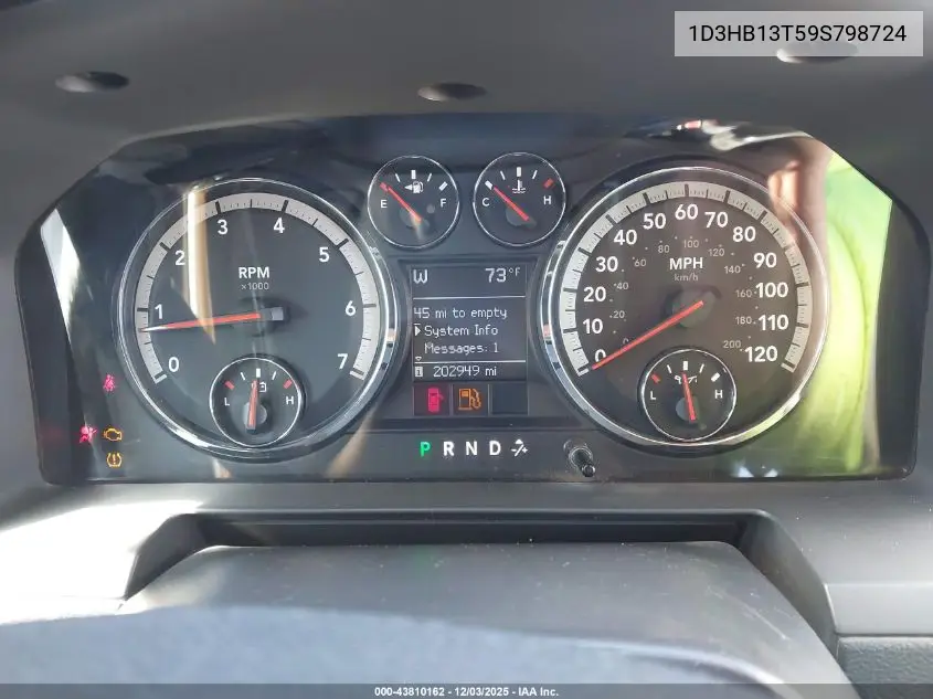 1D3HB13T59S798724 2009 Dodge Ram 1500 Slt/Sport/Trx