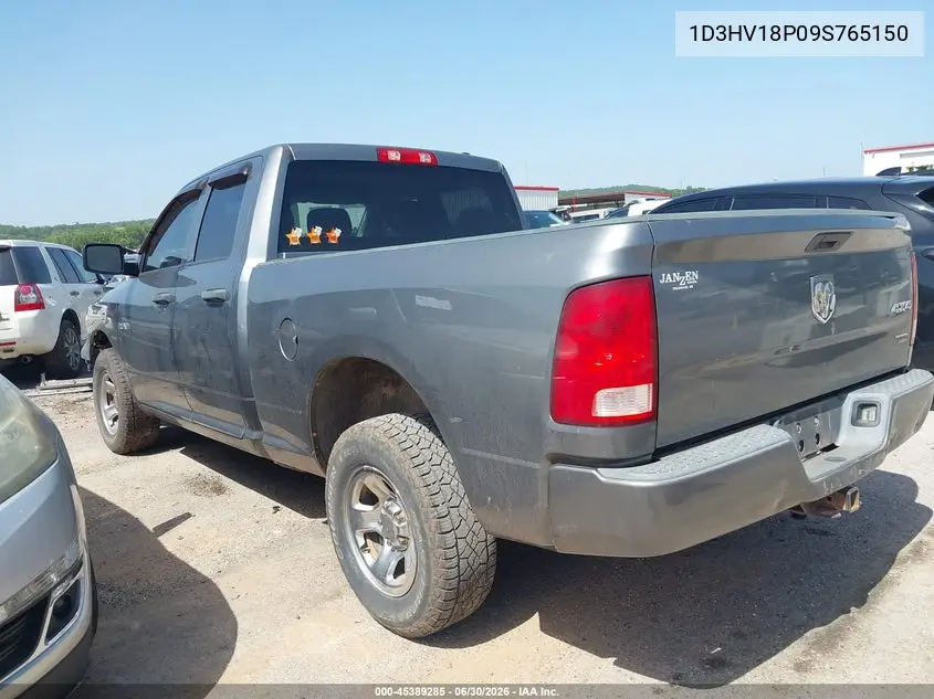 2009 Dodge Ram 1500 St VIN: 1D3HV18P09S765150 Lot: 45389285