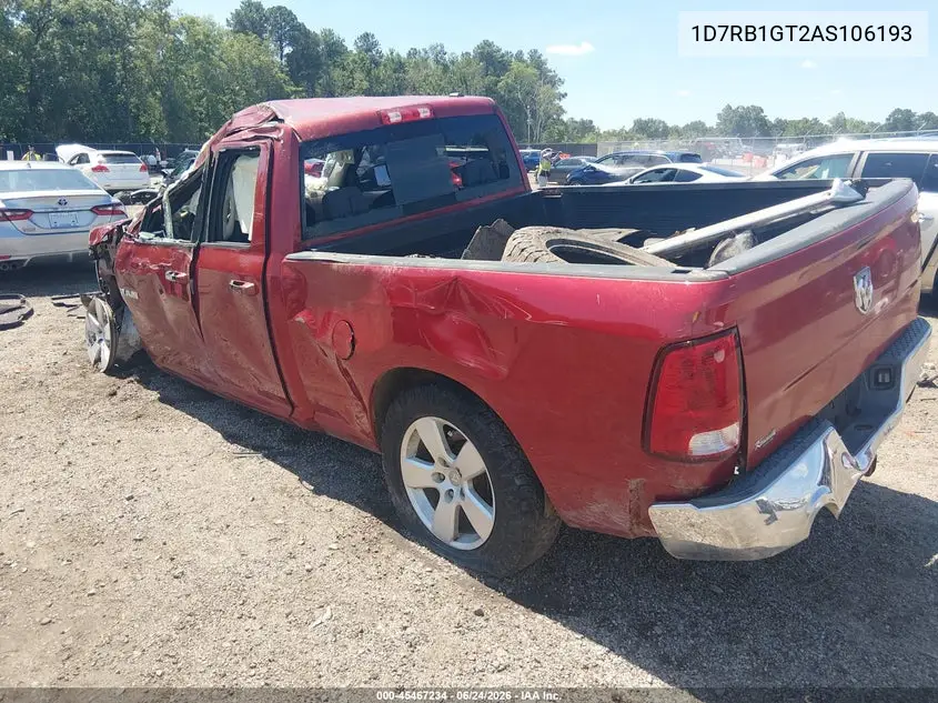 2010 Dodge Ram 1500 Slt/Sport/Trx VIN: 1D7RB1GT2AS106193 Lot: 45467234