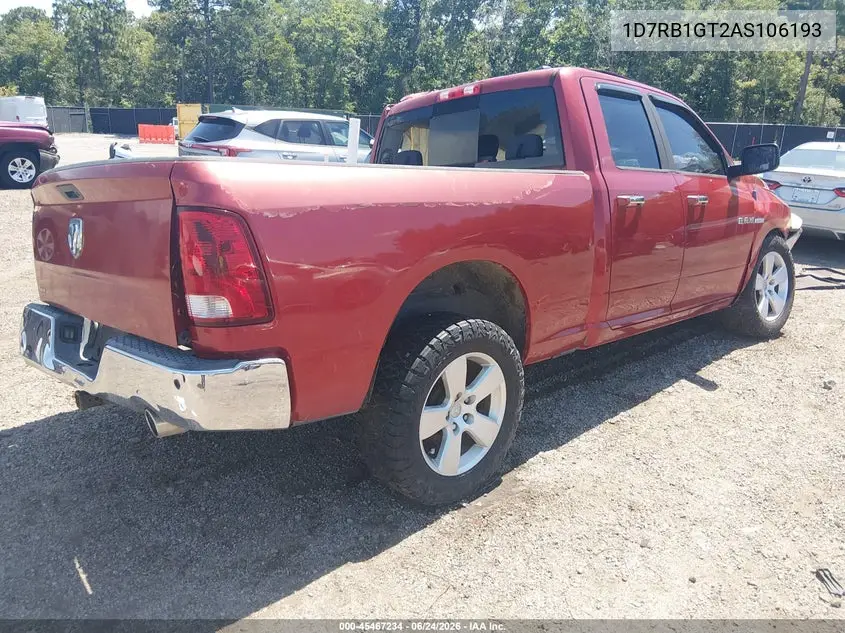 2010 Dodge Ram 1500 Slt/Sport/Trx VIN: 1D7RB1GT2AS106193 Lot: 45467234