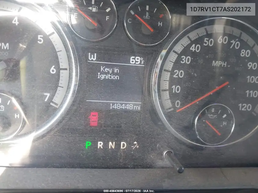 2010 Dodge Ram 1500 Slt/Sport/Trx VIN: 1D7RV1CT7AS202172 Lot: 45643696