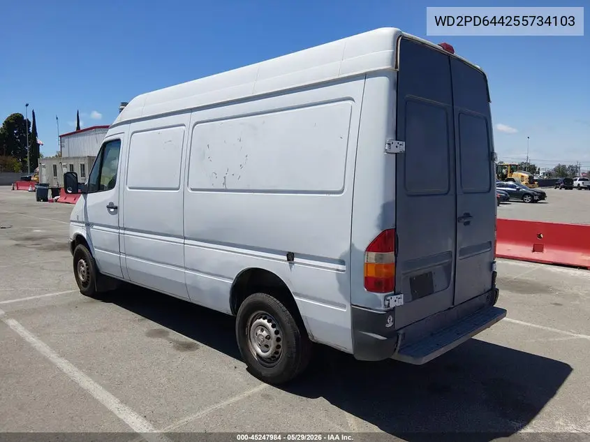 2005 Dodge Sprinter Van 2500 Shc VIN: WD2PD644255734103 Lot: 45247984