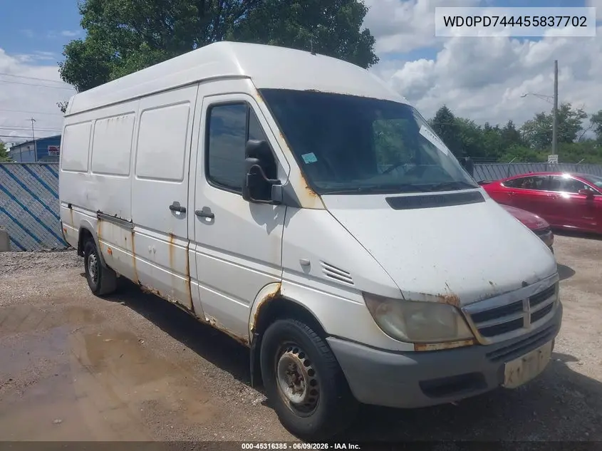 2005 Dodge Sprinter Van 2500 Shc VIN: WD0PD744455837702 Lot: 45316385