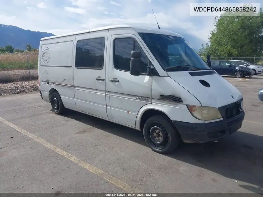 2006 Dodge Sprinter Van 2500 Hc VIN: WD0PD644865858242 Lot: 45150627