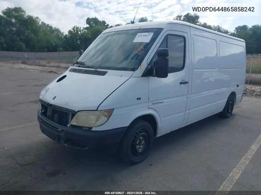 2006 Dodge Sprinter Van 2500 Hc VIN: WD0PD644865858242 Lot: 45150627