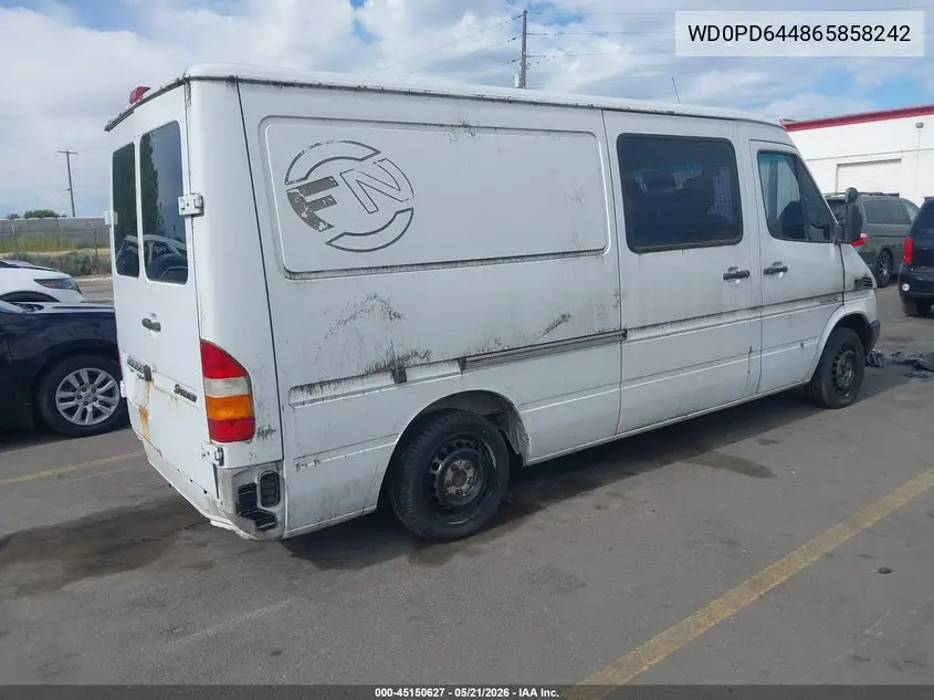 2006 Dodge Sprinter Van 2500 Hc VIN: WD0PD644865858242 Lot: 45150627