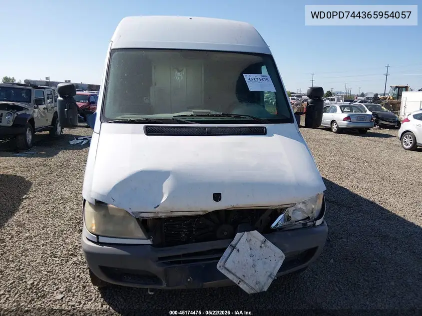 2006 Dodge Sprinter Van 2500 Shc VIN: WD0PD744365954057 Lot: 45174475