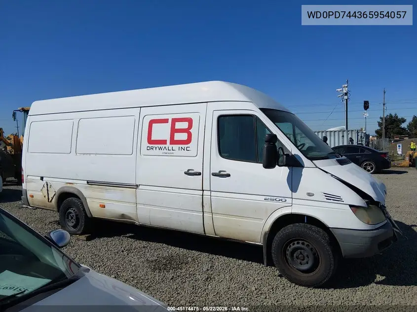 2006 Dodge Sprinter Van 2500 Shc VIN: WD0PD744365954057 Lot: 45174475