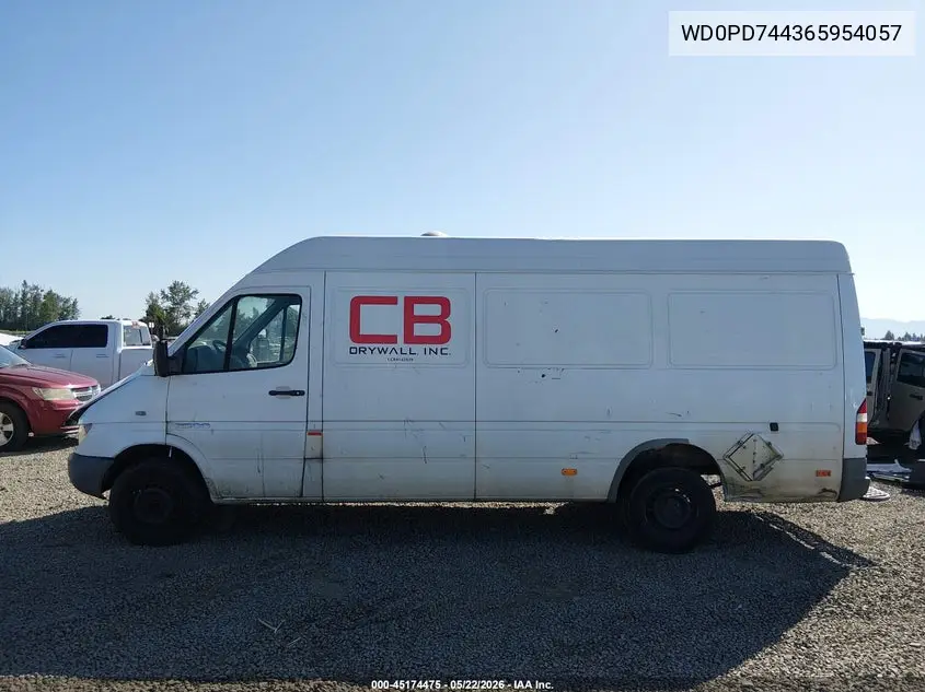 2006 Dodge Sprinter Van 2500 Shc VIN: WD0PD744365954057 Lot: 45174475