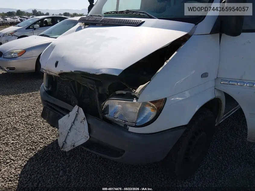2006 Dodge Sprinter Van 2500 Shc VIN: WD0PD744365954057 Lot: 45174475