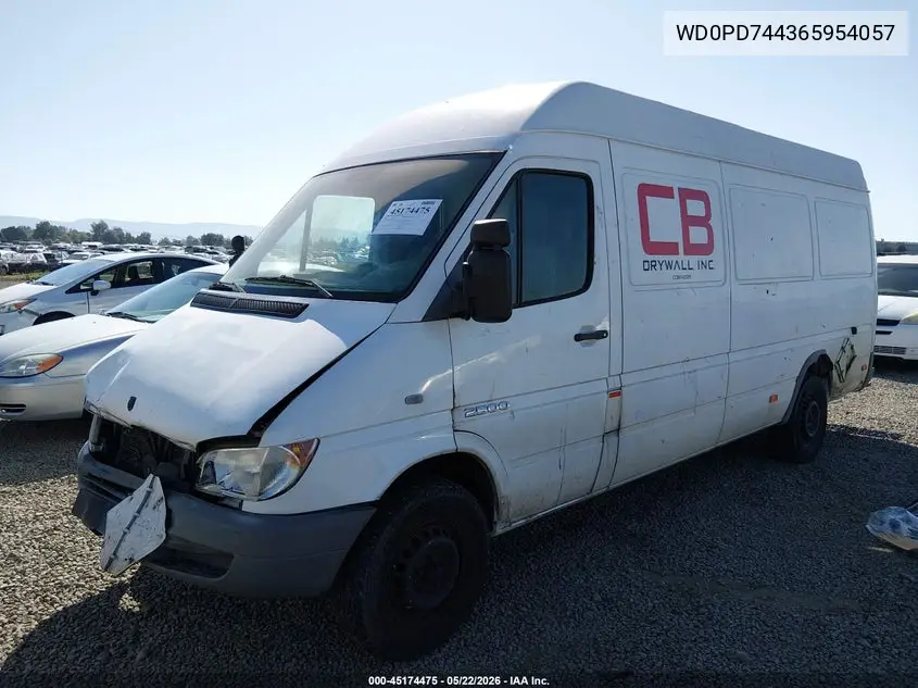 2006 Dodge Sprinter Van 2500 Shc VIN: WD0PD744365954057 Lot: 45174475