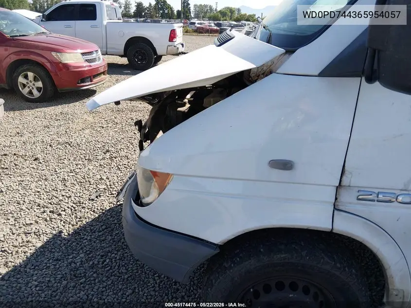 2006 Dodge Sprinter Van 2500 Shc VIN: WD0PD744365954057 Lot: 45174475