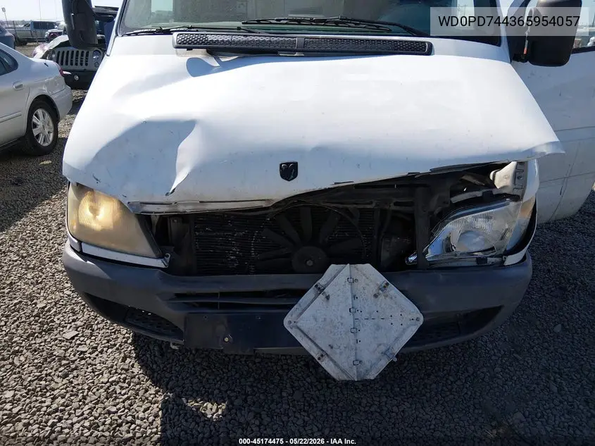 2006 Dodge Sprinter Van 2500 Shc VIN: WD0PD744365954057 Lot: 45174475