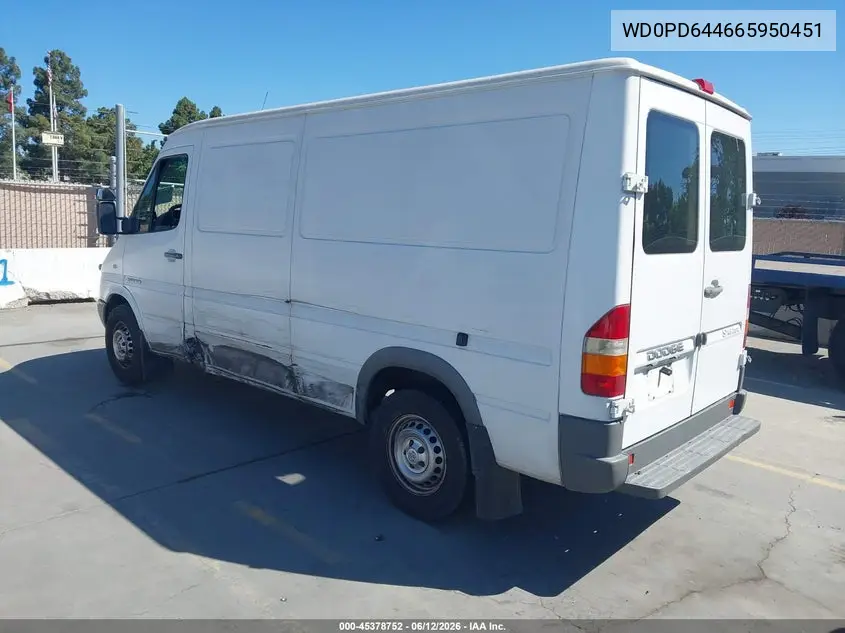 2006 Dodge Sprinter Van 2500 Hc VIN: WD0PD644665950451 Lot: 45378752