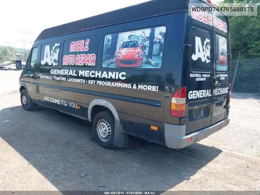 2006 Dodge Sprinter Van 2500 Shc VIN: WD0PD744765888175 Lot: 45512818
