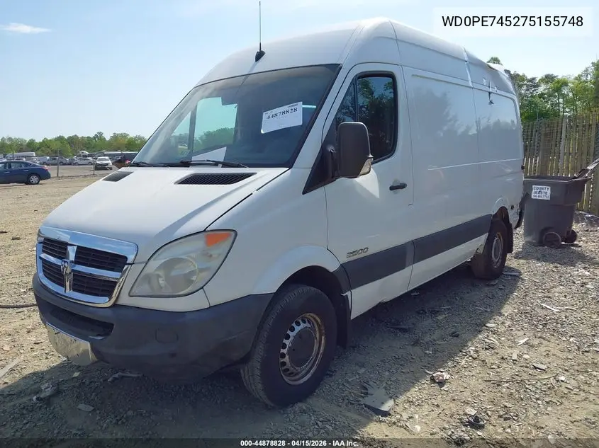 2007 Dodge Sprinter Van 2500 VIN: WD0PE745275155748 Lot: 44878828