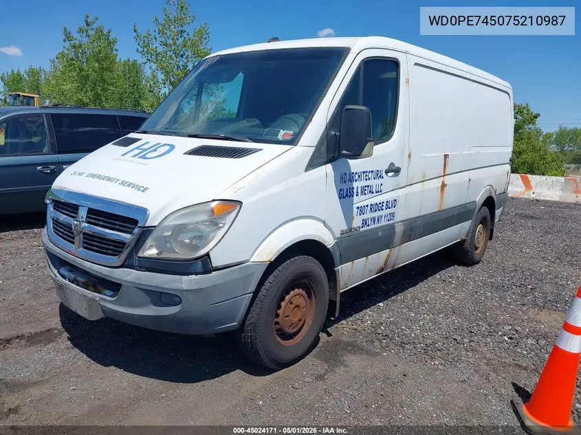 2007 Dodge Sprinter Van 2500 VIN: WD0PE745075210987 Lot: 45024171