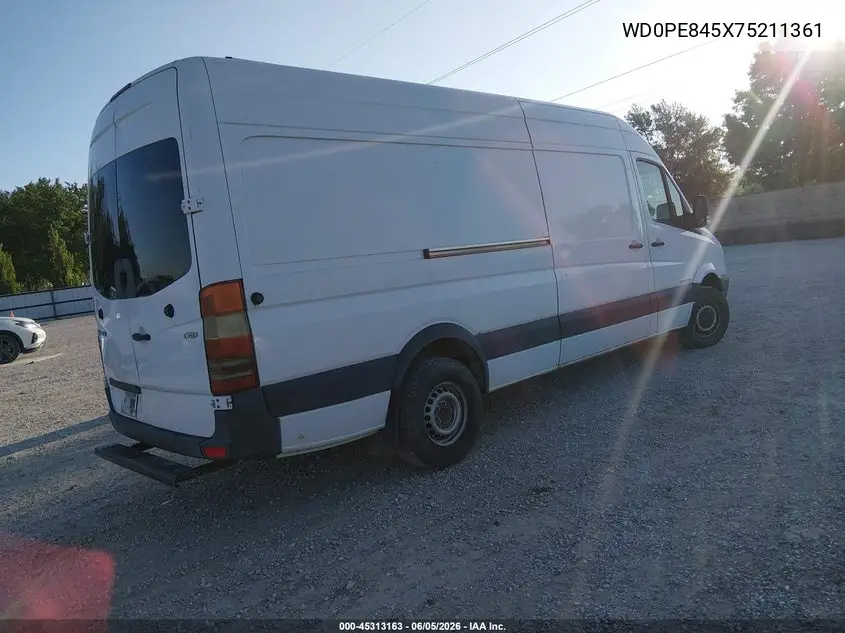 2007 Dodge Sprinter Van 2500 High Roof VIN: WD0PE845X75211361 Lot: 45313163