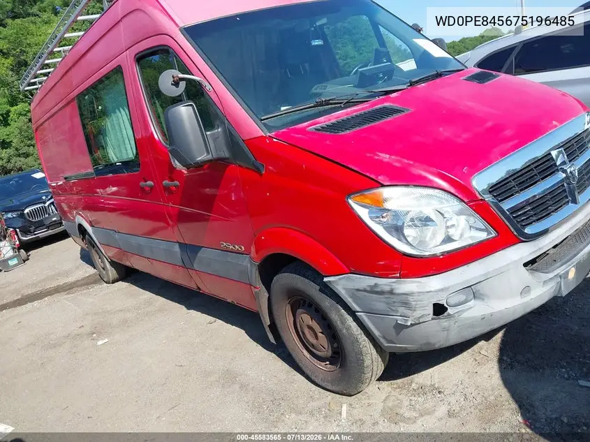 2007 Dodge Sprinter Van 2500 High Roof VIN: WD0PE845675196485 Lot: 45583565