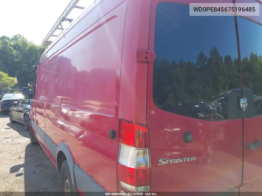 2007 Dodge Sprinter Van 2500 High Roof VIN: WD0PE845675196485 Lot: 45583565