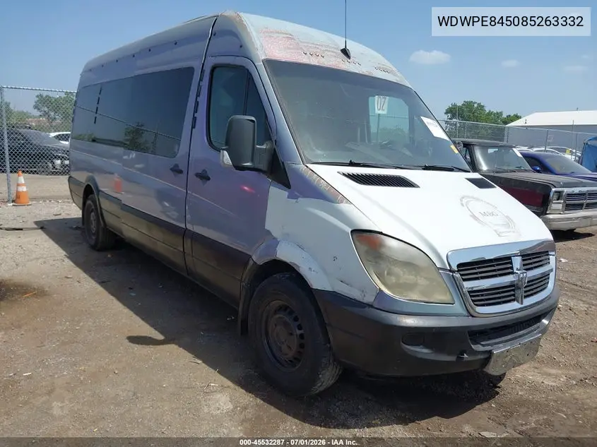2008 Dodge Sprinter Wagon 2500 VIN: WDWPE845085263332 Lot: 45532287
