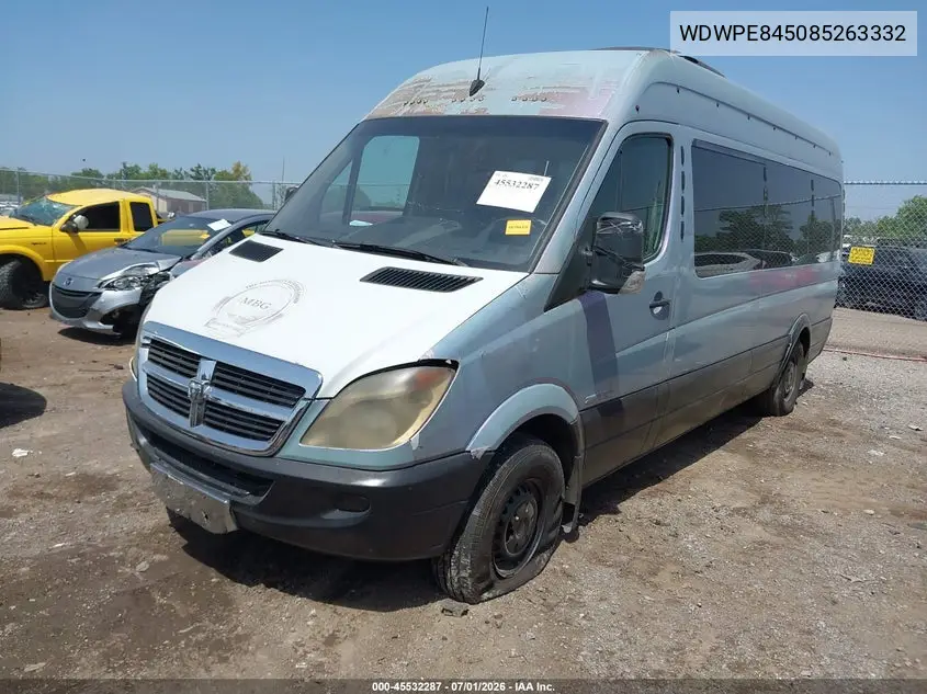 2008 Dodge Sprinter Wagon 2500 VIN: WDWPE845085263332 Lot: 45532287