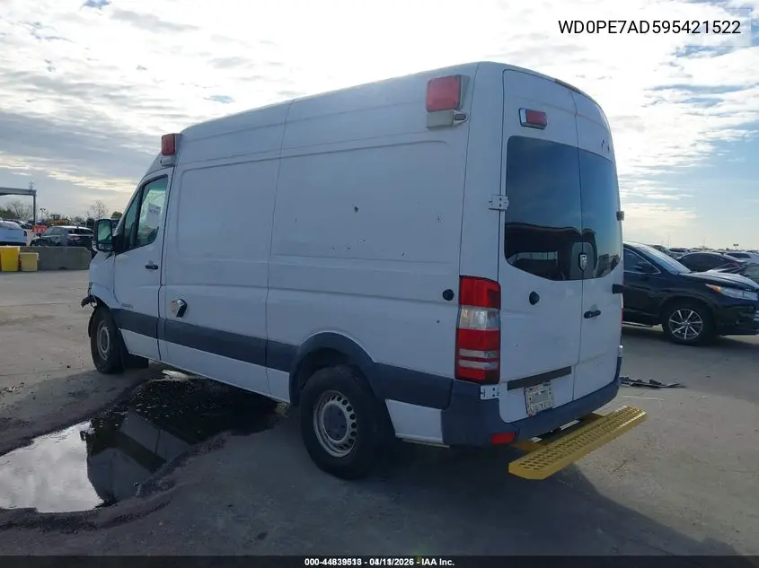 2009 Dodge Sprinter 2500 VIN: WD0PE7AD595421522 Lot: 44633036
