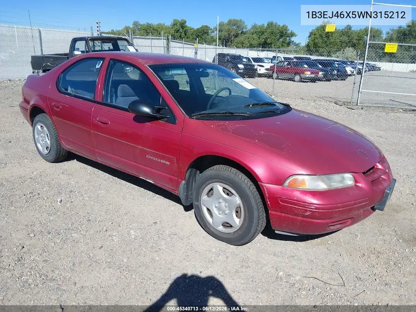 1998 Dodge Stratus VIN: 1B3EJ46X5WN315212 Lot: 45340713