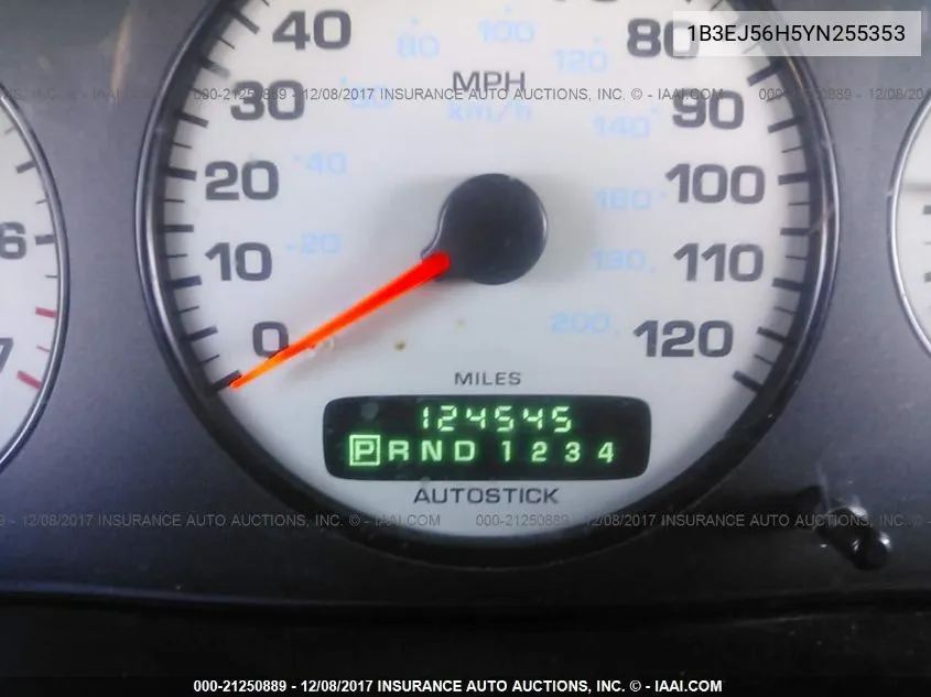 2000 Dodge Stratus Es VIN: 1B3EJ56H5YN255353 Lot: 21250889