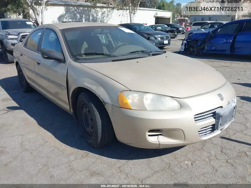 2001 Dodge Stratus Se VIN: 1B3EJ46X71N728211 Lot: 45146227
