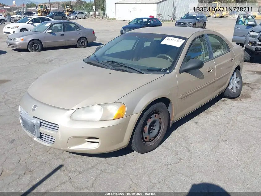 2001 Dodge Stratus Se VIN: 1B3EJ46X71N728211 Lot: 45146227