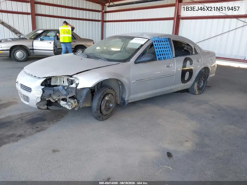 2001 Dodge Stratus Se VIN: 1B3EJ46X21N519457 Lot: 45414305