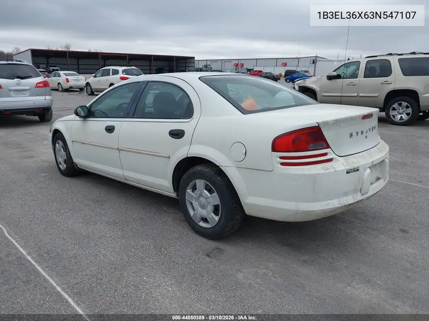 2003 Dodge Stratus Se VIN: 1B3EL36X63N547107 Lot: 44550389