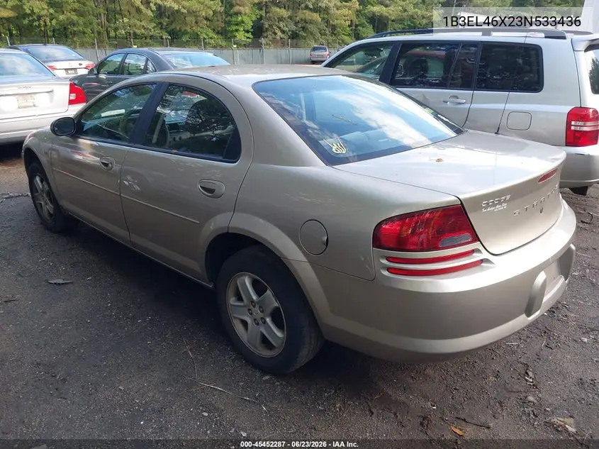 2003 Dodge Stratus Sxt VIN: 1B3EL46X23N533436 Lot: 45452287