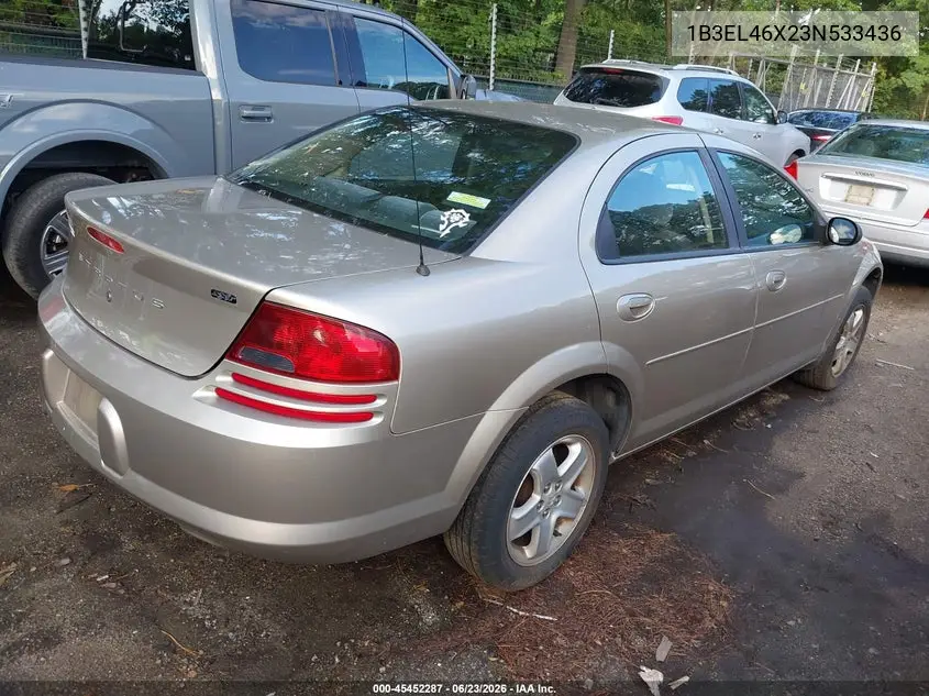 2003 Dodge Stratus Sxt VIN: 1B3EL46X23N533436 Lot: 45452287