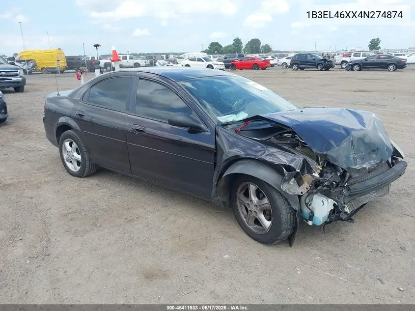 2004 Dodge Stratus Sxt VIN: 1B3EL46XX4N274874 Lot: 45411533