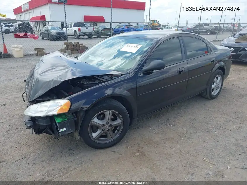2004 Dodge Stratus Sxt VIN: 1B3EL46XX4N274874 Lot: 45411533