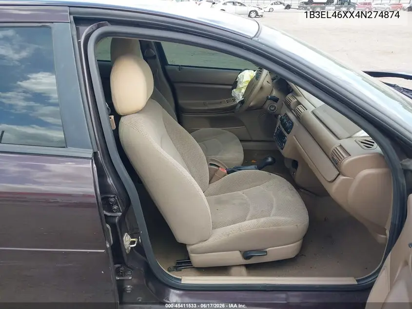 2004 Dodge Stratus Sxt VIN: 1B3EL46XX4N274874 Lot: 45411533