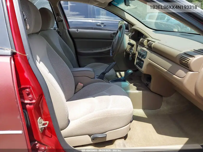 2004 Dodge Stratus Se VIN: 1B3EL36XX4N193318 Lot: 45432403