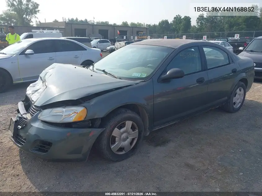 2004 Dodge Stratus Se VIN: 1B3EL36X44N168852 Lot: 45632201