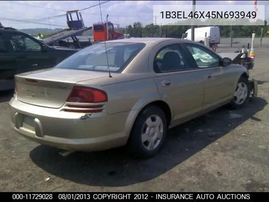 2005 Dodge Stratus Sxt VIN: 1B3EL46X45N693949 Lot: 11729028