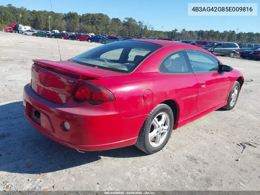 2005 Dodge Stratus Sxt VIN: 4B3AG42G85E009816 Lot: 44309365