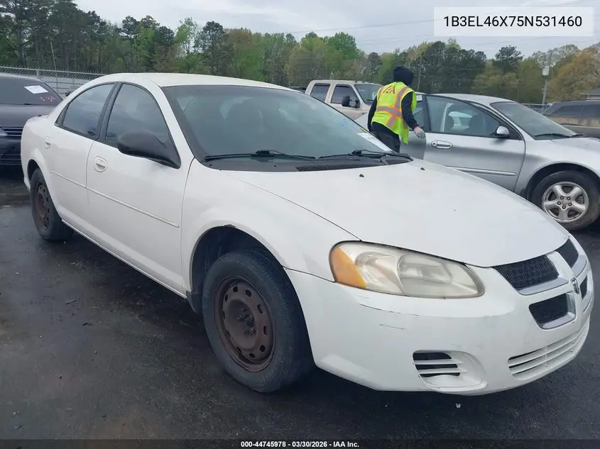 2005 Dodge Stratus Sxt VIN: 1B3EL46X75N531460 Lot: 44745978