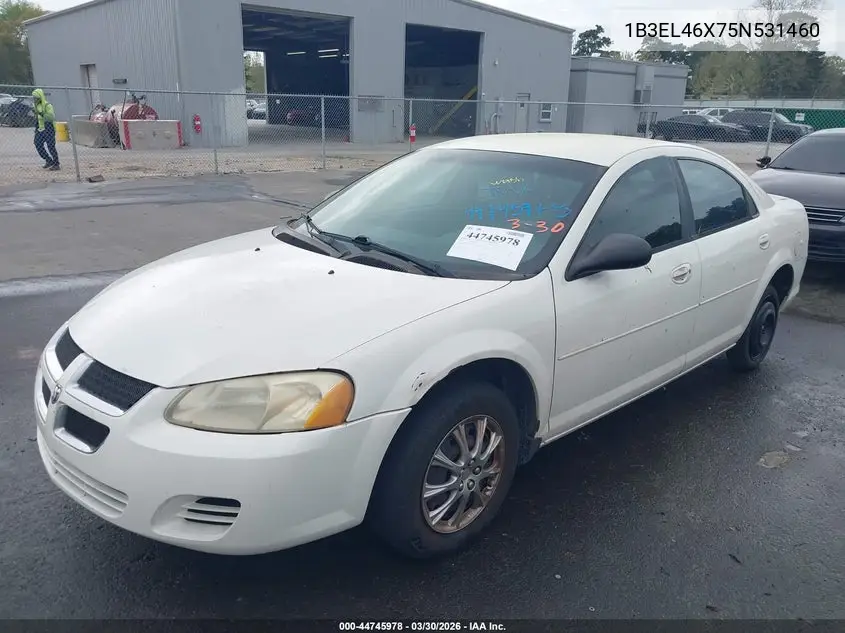 2005 Dodge Stratus Sxt VIN: 1B3EL46X75N531460 Lot: 44745978
