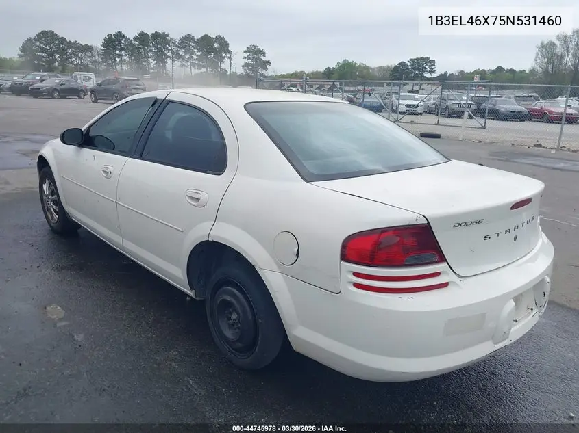 2005 Dodge Stratus Sxt VIN: 1B3EL46X75N531460 Lot: 44745978