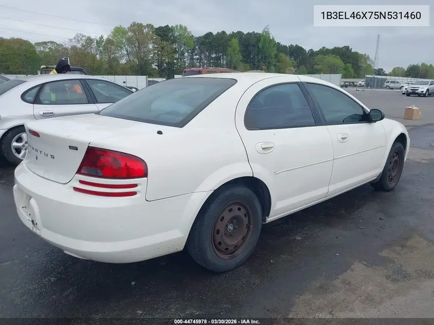 2005 Dodge Stratus Sxt VIN: 1B3EL46X75N531460 Lot: 44745978