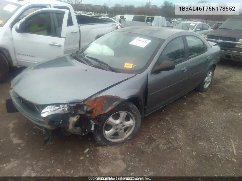 2006 Dodge Stratus Sxt VIN: 1B3AL46T76N178652 Lot: 44080860