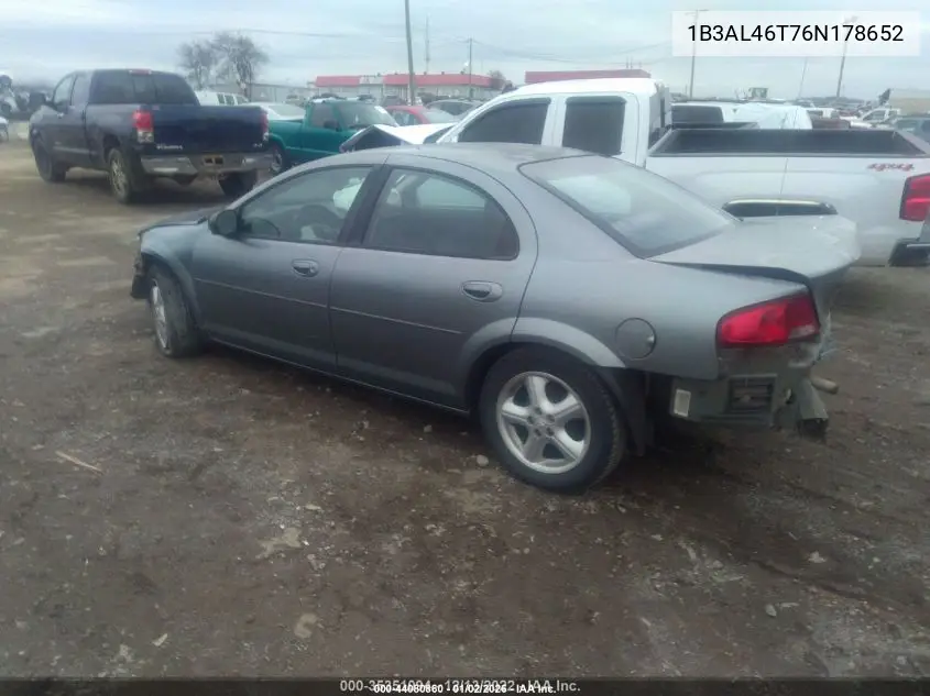 2006 Dodge Stratus Sxt VIN: 1B3AL46T76N178652 Lot: 44080860