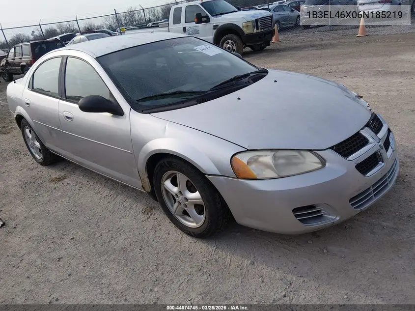 2006 Dodge Stratus Sxt VIN: 1B3EL46X06N185219 Lot: 44674745