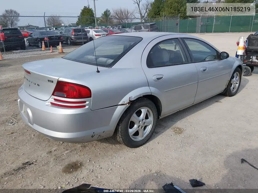 2006 Dodge Stratus Sxt VIN: 1B3EL46X06N185219 Lot: 44674745